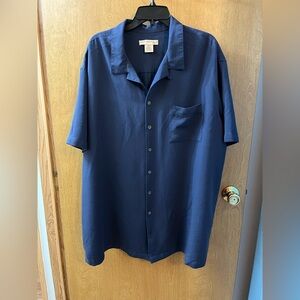 Men’s Island Passport Blue Short Sleeve Button Down Size XXL Chest Pocket EUC